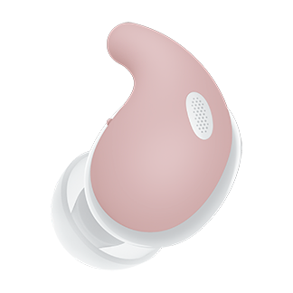 Weißer LinkBuds Fit mit Anpassungsunterstützung in Pink.